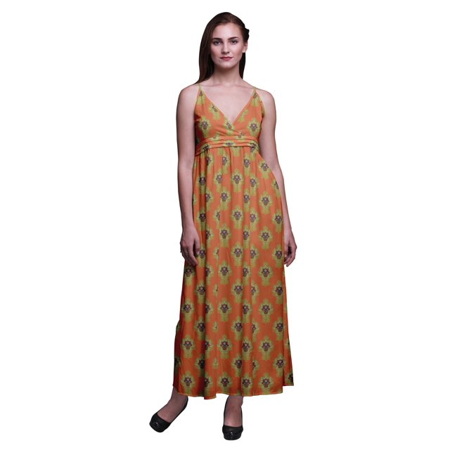 Bimba Robe Longue d'Été Sans Manches à Imprimé Teinture sur Nœuds pour Femme, Décontractée, Maxi, de Plage - Petit