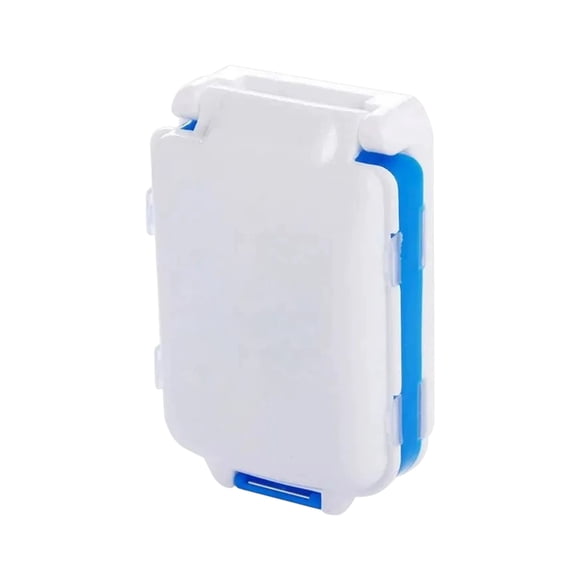 Blue B Plastic Portable Pill Organizer Divider Cutter Storage Container Travel Health Accessory 3.94X2.76X0.79 Inches Blue B