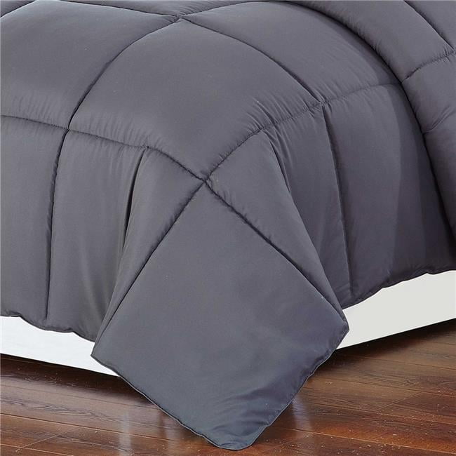 HomeRoots 265983 104 x 88 in. Polyester Medium Warmth Down Alternative Comforter Duvet Insert California Eastern, Grey - King