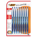 BIC Atlantis Stylo à bille rétractable original, point moyen, bleu, 8 Count, L'original de confiance pour un look et une sensation classiques