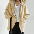 thumbnail image 2 of Pompotops Chandail à Capuchon Uni pour Femme à Fermeture Éclair, Manches Longues, Chandails Molletonnés, Manteau Long, Hauts avec Poches, Liquidation, 2 of 8