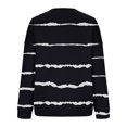 thumbnail image 5 of TIMIFIS Chandail à Rayures pour Femmes Décontracté à Manches Longues Chandails d'Automne Hiver Mode Col Rond Chandail à Enfiler, 5 of 5