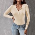 thumbnail image 2 of Women Solid Color Knitted Sweater Bottoming Turtleneck Sweater Tops, 2 of 7