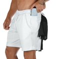 thumbnail image 1 of ohmzyzo Men's Athletic Running Shorts Workout Gym Short Quick Dry Lightweight Tennis Basketball with Zipper Pockets, 1 of 7