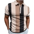 thumbnail image 1 of HKEJIAOI Men's Shirts Short Sleeve Performance Slim Fit Zip T-Shirts for Sports, 1 of 5