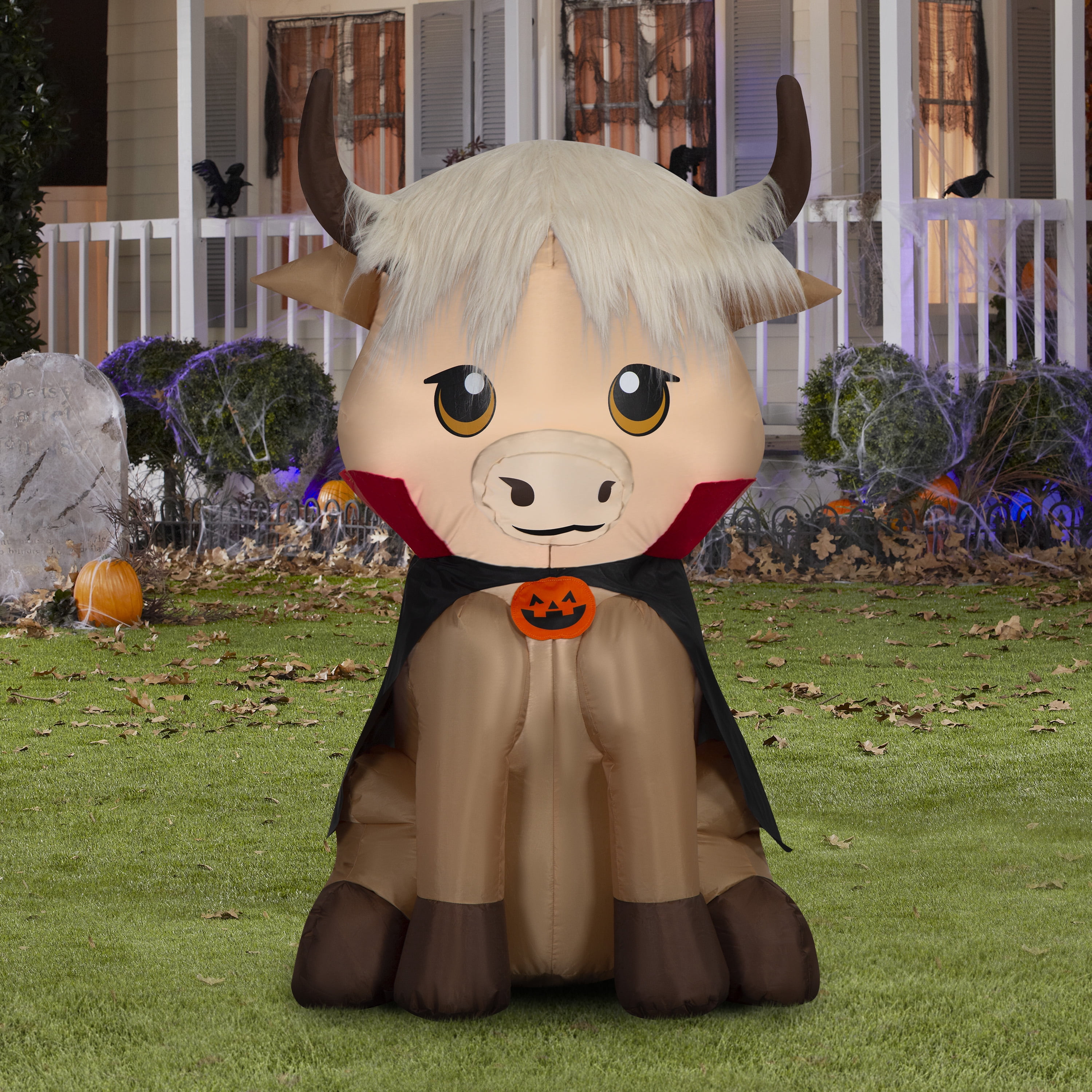 Airblown Yard Inflatables Halloween Light Cow