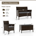 thumbnail image 3 of Gymax Ensemble de Conversation en Rotin pour Patio de 8 Pcs, Ensemble de Meubles d'Extérieur en Osier avec Chaise et Causeuse, 3 of 10