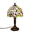 thumbnail image 2 of Small Table Lamp with Soft Non-Glaring Light, Glass Shade Night Light, for Bedroom Living Room Study, 36x20x12 cm, 1 Pack, 2 of 6
