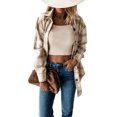thumbnail image 4 of EYIIYE Womens Shirt Flannel Casual Long Sleeve Fall Blouse Tops with Check Pattern Pockets, 4 of 6