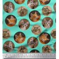 thumbnail image 1 of Soimoi Cotton Duck Fabric Cat Face Animal Print Fabric by Yard 56 Inch Wide, 1 of 3