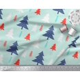 thumbnail image 2 of Soimoi Green Rayon Crepe Fabric Christmas Tree Printed Fabric 1 Yard 46 Inch Wide, 2 of 3