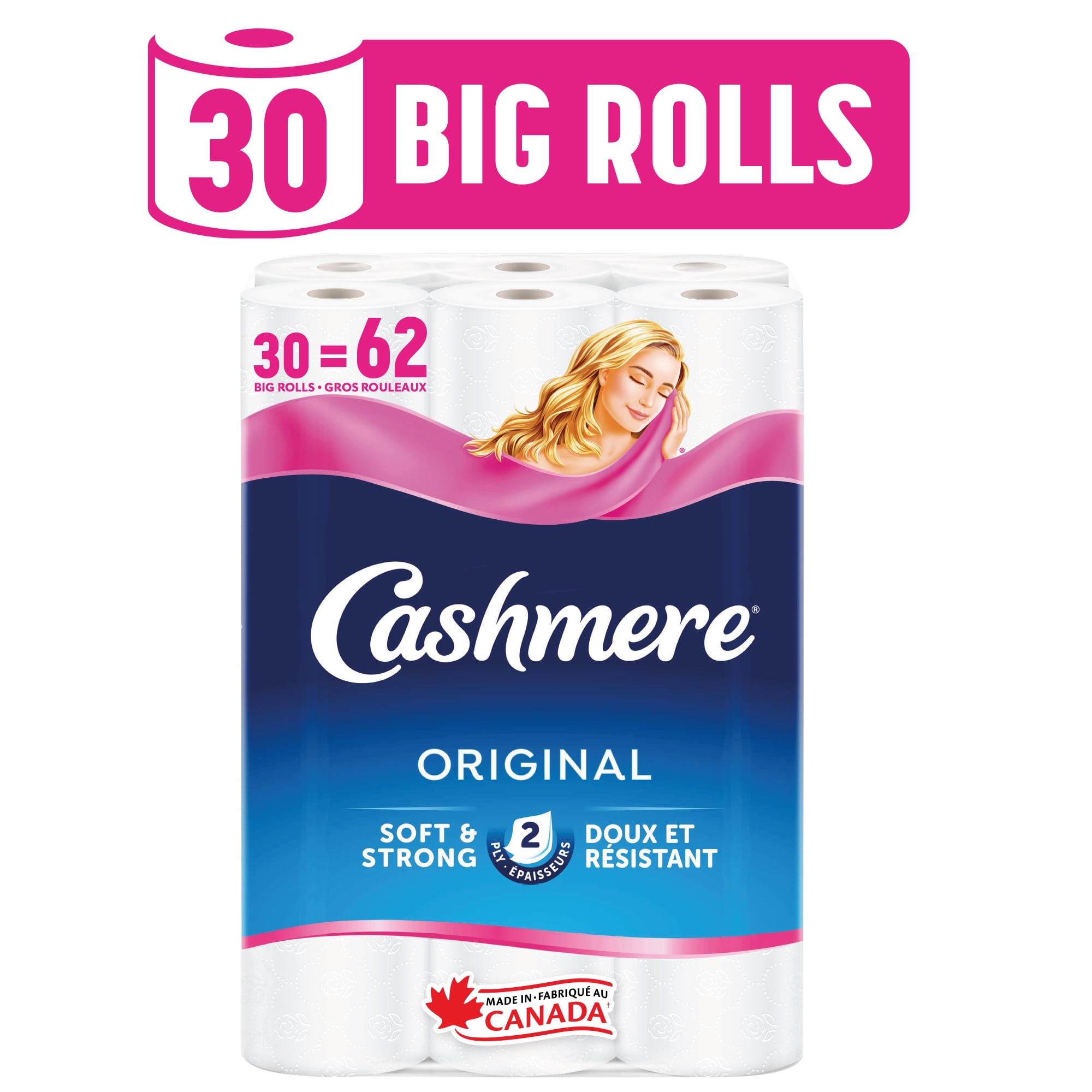 Cashmere Toilet Paper, Hypoallergenic and Septic Safe, 30 Big