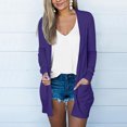 thumbnail image 2 of AherBiu Womens Cardigan Tops Long Sleeve Open Front Mid-Long Outwear with Pockets Spring Clothes, 2 of 5
