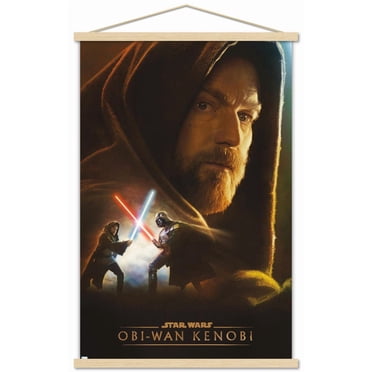 Star Wars: Obi-Wan Kenobi – Obi-Wan Collage 22.375" x 34" Wall Poster with Beechwood Magnetic Frame, by Trends International