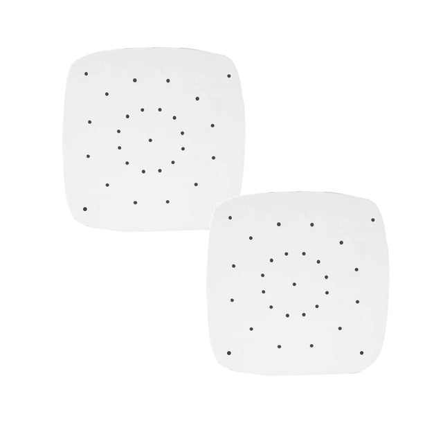 Oleegame 2PC 100PCS Oil Absorbing Paper Perforated Paper for Air Fryer, Streamer, Pans White