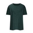 thumbnail image 3 of AherBiu Hauts pour Femmes Basiques de Couleur Unie Décontractés à Col Rond à Manches Courtes Coupe Ample Hauts Confortables T-Shirts Chemises, 3 of 4