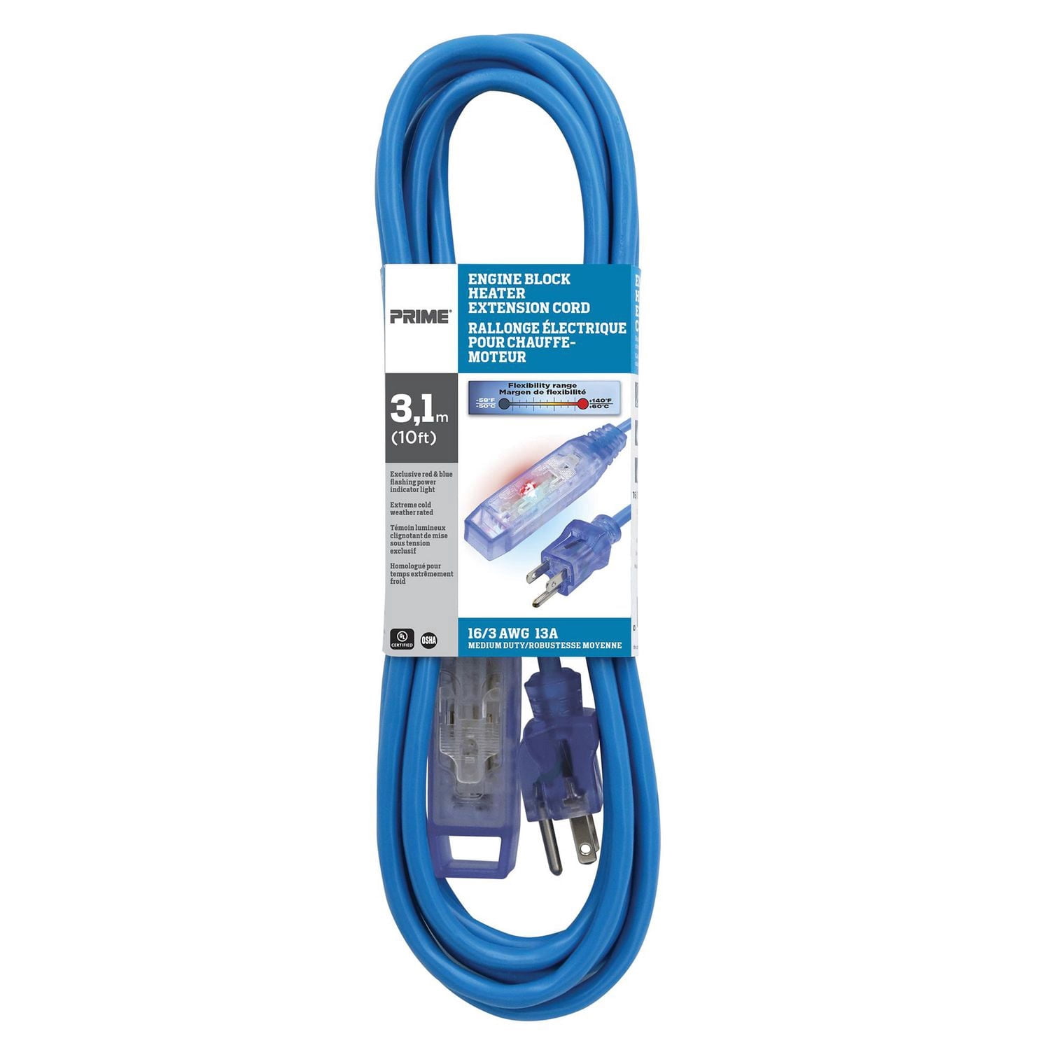 Prime Engine Block Heater Extension Cord 3m