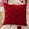 thumbnail image 2 of Aodebiao Red and White Heart Pattern Valentine's Day Decorative Pillow Covers Set, Soft Polyester Square Throw Pillowcase with Hidden Zipper for Sofa Couch Living Room Home Decor, 18 x 18 Inch, 2 of 6