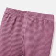 thumbnail image 4 of PatPat Baby Girls Outfits Sets, Infant Clothes 3pcs Baby Girl Solid Cotton Ribbed Ruffle Trim Bow Front Long-sleeve Romper and Pants with Headband Set, 4 of 6