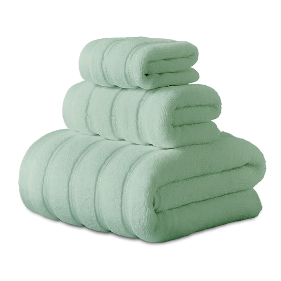 Hitime Bath Towel Sets of 3 Pieces, 1 Bath Towels 1 Hand Towels 1 Washcloths, 100% Cotton Highly Absorbent Towels for Bathroom, Gym, Hotel - Spa Blue