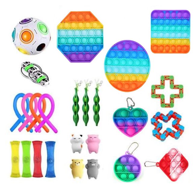 Sensory Fidget Toys Set Mini Stress Relief Toys Anti-Anxiety Tools Kit