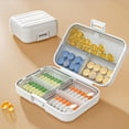 thumbnail image 1 of Portable Pill Organizer Box - Divided Compartments for Weekly Medication, Sealed Pills Container with Lock 7.8x7.8cm, 1 of 7