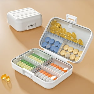 Wzzjkit Pill Organizer, Pill Box Independently Divided Portable Medicines Box Medicines Packaging Storage Box Pills Sealing Box A Week or Three Meals A Day Medicine Pill Organizer