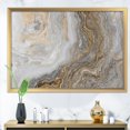 thumbnail image 1 of Designart'marbre Blanc avec Curley Gris et Veines Dorées' Impression d'Art Encadrée, 1 of 1