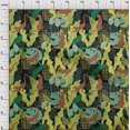 thumbnail image 3 of oneOone Polyester Lycra Olive Green Fabric Tropical Leaves & Leopard Craft Projects Decor Fabric Printed By The Yard 56 Inch Wide, 3 of 4
