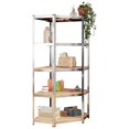 thumbnail image 2 of vidaXL 5-Layer Shelves 5 pcs Silver Steel&Engineered Wood, 2 of 5