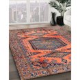 thumbnail image 2 of Ahgly Company Tapis d'Intérieur Rond Traditionnel Brun Châtaigne Persan, 4 Pieds Rond, 2 of 6