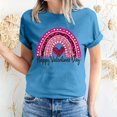 thumbnail image 1 of Meichang Hauts pour Femmes Chemise Tendance de la Saint-Valentin Hauts Mignons Imprimé Cœur Hauts de Vacances Manches Courtes Col Rond Décontracté Chandail Blouses, 1 of 5