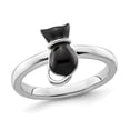 thumbnail image 1 of Bague pour Chat en Argent Sterling Émaillé Noir, 1 of 5