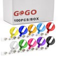 thumbnail image 1 of GOGO 50 PCS Retractable Badge Reel Name Tag Holder Reel Key Clip-Transparent Assorted-100 pcs, 1 of 8