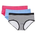 thumbnail image 1 of No Boundaries Women's Rib Hipster 3-Pack, 1 of 1