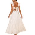 thumbnail image 1 of Jusqu'à 60 % de Rabais! pstuiky Robes d'Été Femmes Été Boho Smockées Robes de Plage Sans Manches à Bretelles Florales Fluides à Étages Fête Midi Décontractée Robe d'Été Loisirs Soldes Aujourd'hui Liquidation Blanc, 1 of 7