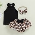 thumbnail image 4 of Gupgi 0-24M Baby Girl 2Pcs Summer Outfits Sleeveless Halter Tops Leopard Printed Ruffle Shorts, 4 of 8