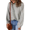 thumbnail image 3 of Blouse à Col Roulé à Manches Longues pour Femmes Automne et Hiver, Chandail Décontracté à Col Roulé pour Femmes, Hauts Unis à Manches Longues en Tricot, 3 of 8
