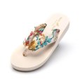 thumbnail image 1 of Cyiecw Sandales à Plateforme pour Femmes, Tongs Confort à Semelle Compensée Souple, Soutien de la Voûte Plantaire, Talon Haut, Tongs, 1 of 6