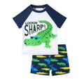 thumbnail image 1 of Akiihool Football Swim Trunks Boys Boys 2 Pieces Rash Guard Sun Protection Long Sleeve Kid Swimsuits Quick Dry Swim Shirt Trunks for Boys (White,5-6 Years), 1 of 4