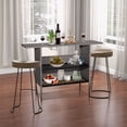 thumbnail image 4 of Gymax Patio Rattan Wicker Bar Height Counter Table Storage Shelf Rail Garden, 4 of 9