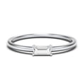 thumbnail image 1 of East-West Stackable Baguette Birthstone Ring - Cubic Zirconia / White Topaz (April), 1 of 5