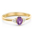 thumbnail image 1 of Birthstone Oval Ring with Shoulder Accents - Amethyst (February), 1 of 5