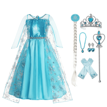 HAWEE Filles Princess Costume Reine des Neiges Costume de Fête Cosplay Déguisement