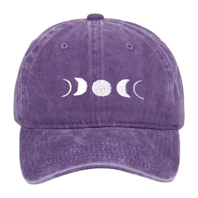 HNMKIU Moon Embroidery Distressed Washed Baseball Cap Classic Unstructured Low Profile Dad Hat for Daily Use Baseball Hats 03_Purple,One Size