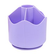 TOUMENY 6 Compartment Rotating Pencil Case, 360 Degree Swivel Desk Organizer, School Office Cosmetic Storage Solution