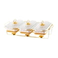 thumbnail image 3 of jifeng Réchaud Anti-Frottement pour Buffet Ensemble Pratique de Réchaud pour Repas pour Vacances Mariage Banquet Or Blanc, 3 of 9