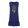 thumbnail image 4 of Ovzne Robes d'Été pour Femmes 2025 Robe Mode Femmes Imprimé Col Rond Sans Manches Poche Jupe Plissée Robe à Empiècements Robe de Printemps Imprimée Liquidation, 4 of 6