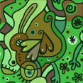 thumbnail image 1 of Ahgly Tapis d'Intérieur Lavable en Machine Carré Vert, 4 Pieds Carré, 1 of 7