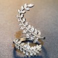 thumbnail image 3 of EGNMCR Rings Ladies Fashion Opening Several Olive Leaf Rings Live Mouth Jewelry Ring Ladies, 3 of 5